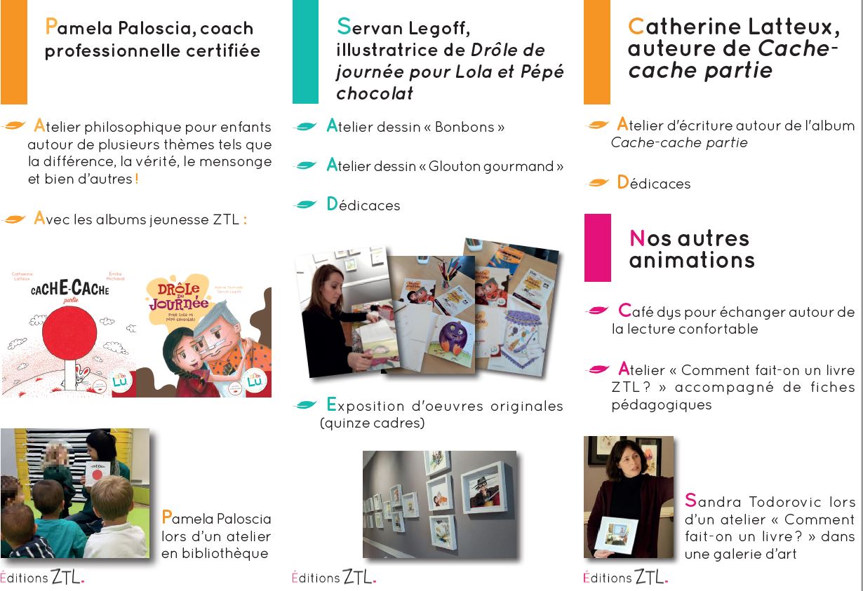 Ateliers et interventions scolaires des Éditions ZTL-ZéTooLu