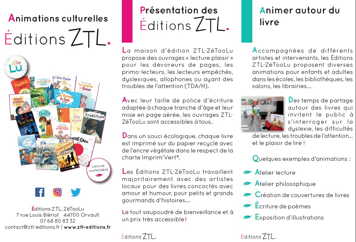 Animations pédagogiques proposées par les Éditions ZTL-ZéTooLu